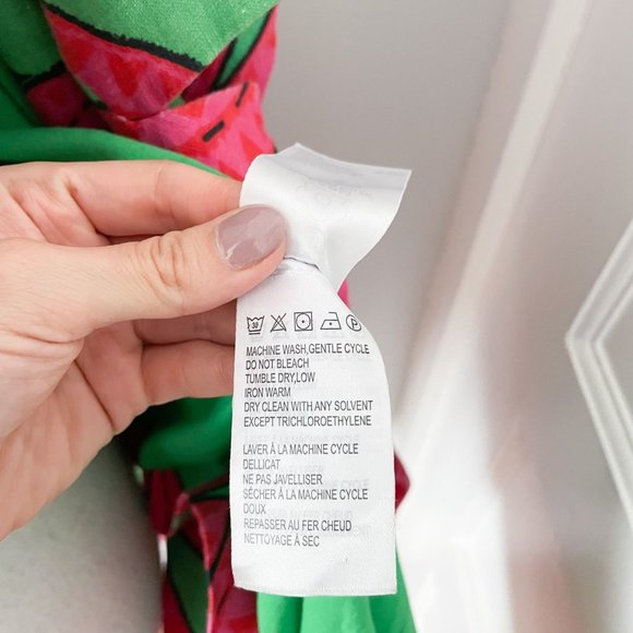 Farm Rio Linen Blazer Jacket Womens Size Small Pink Green Banana Pitta Oversized - Picture 11 of 12